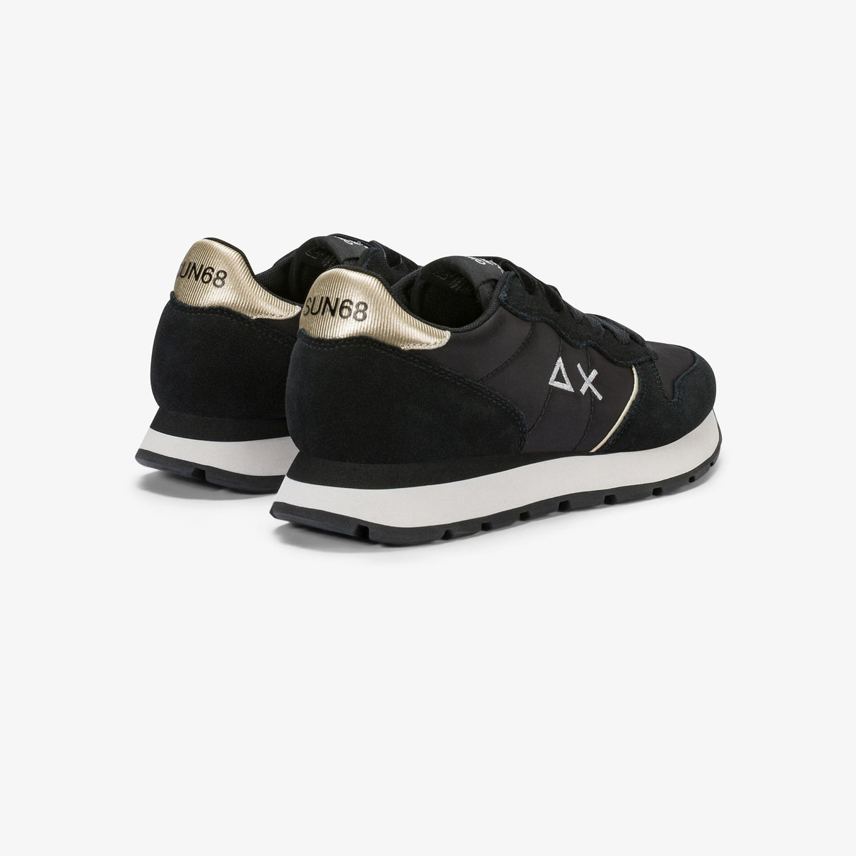 sneaker ally gold silver in suede e nylon nero sun68 