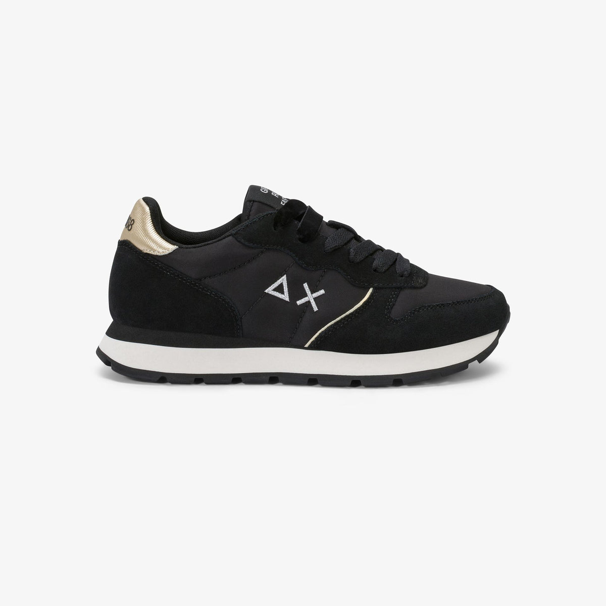 sneaker ally gold silver in suede e nylon nero sun68 