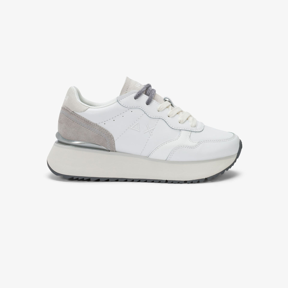 sneaker big ally in pelle bianco<BR/>sun68 
