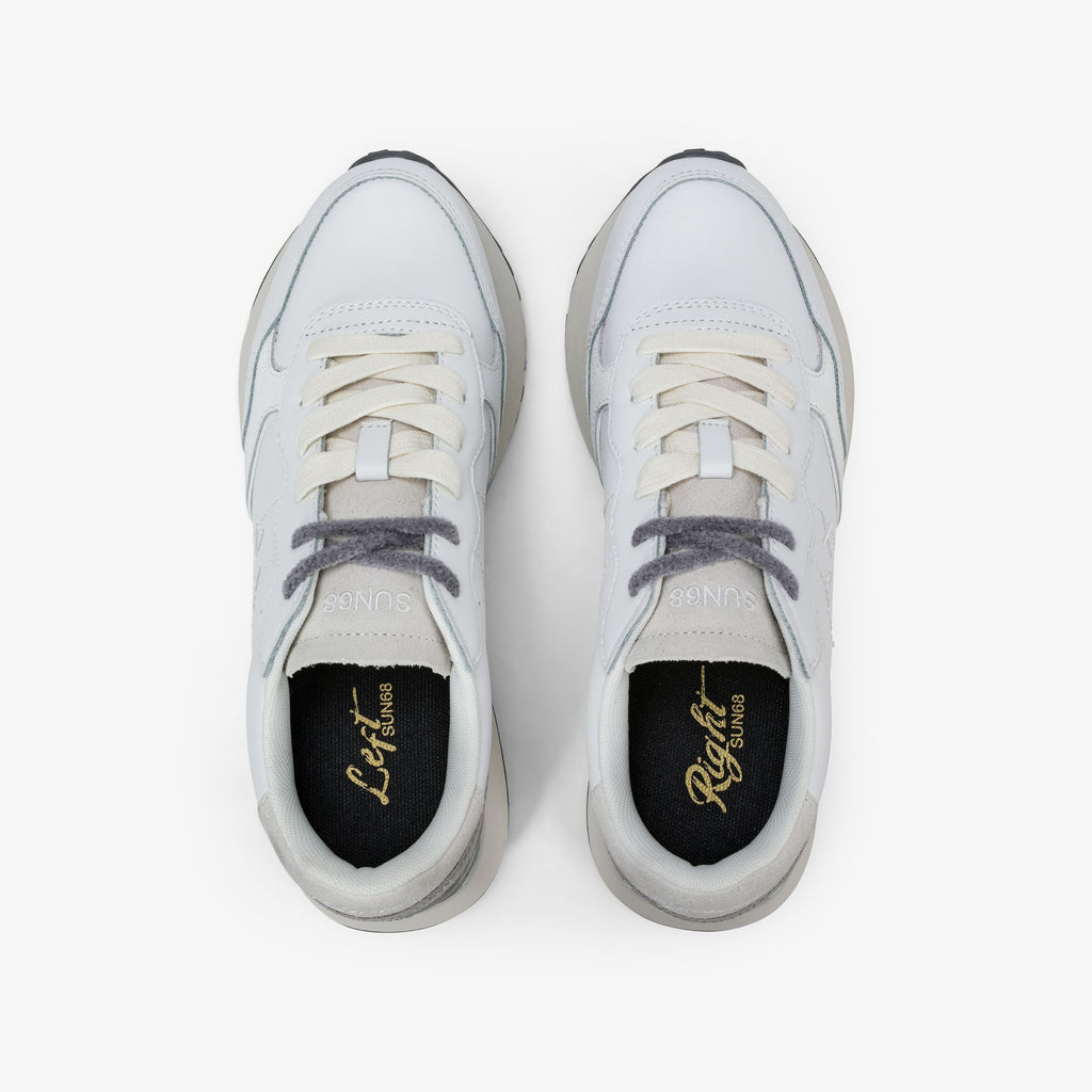 sneaker big ally in pelle bianco<BR/>sun68 
