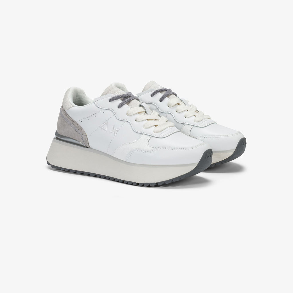 sneaker big ally in pelle bianco<BR/>sun68 