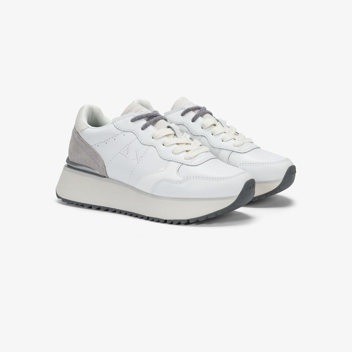 sneaker big ally in pelle bianco<BR/>sun68 