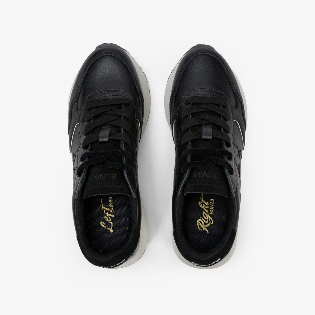 sneaker big ally in pelle nero<BR/>sun68 