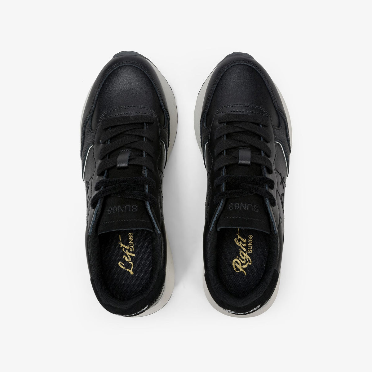 sneaker big ally in pelle nero<BR/>sun68 