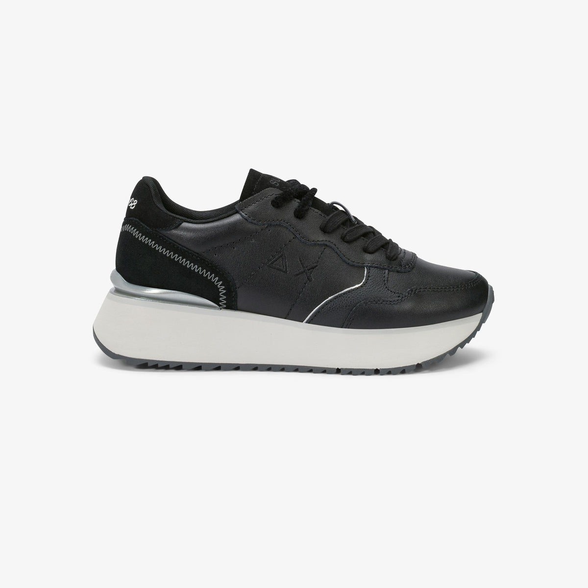 sneaker big ally in pelle nero<BR/>sun68 