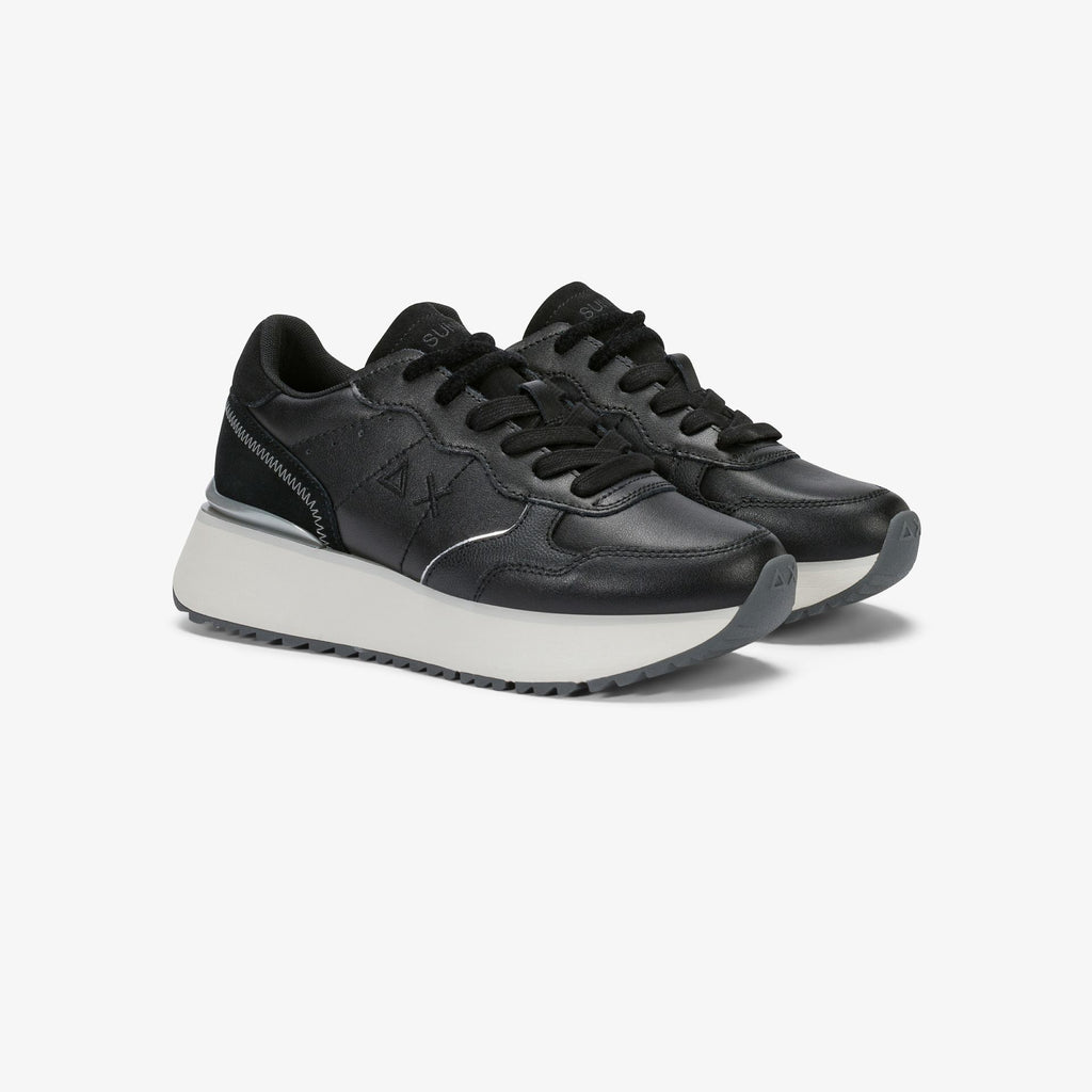 sneaker big ally in pelle nero<BR/>sun68 