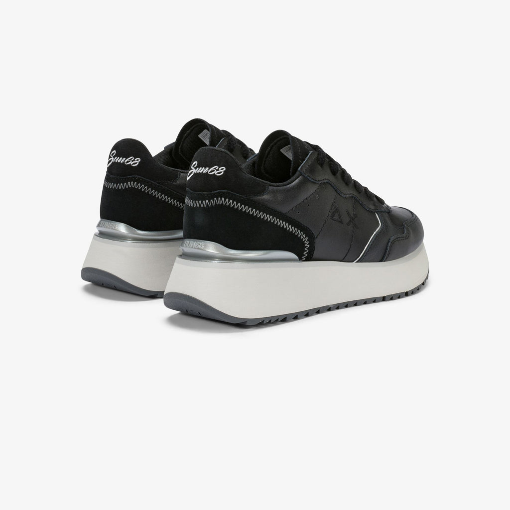 sneaker big ally in pelle nero<BR/>sun68 