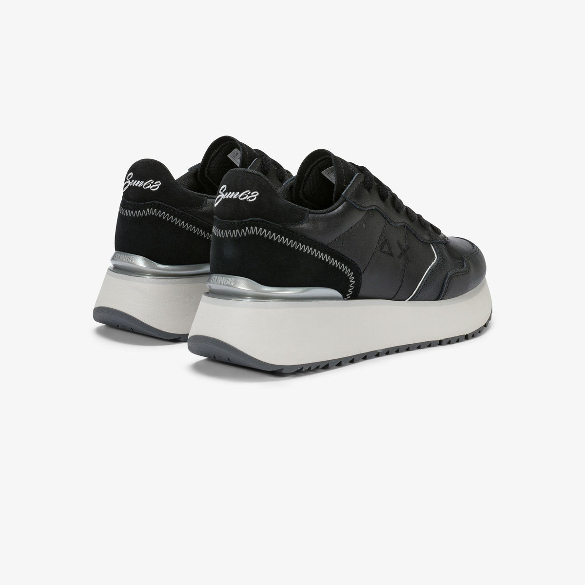 sneaker big ally in pelle nero<BR/>sun68 