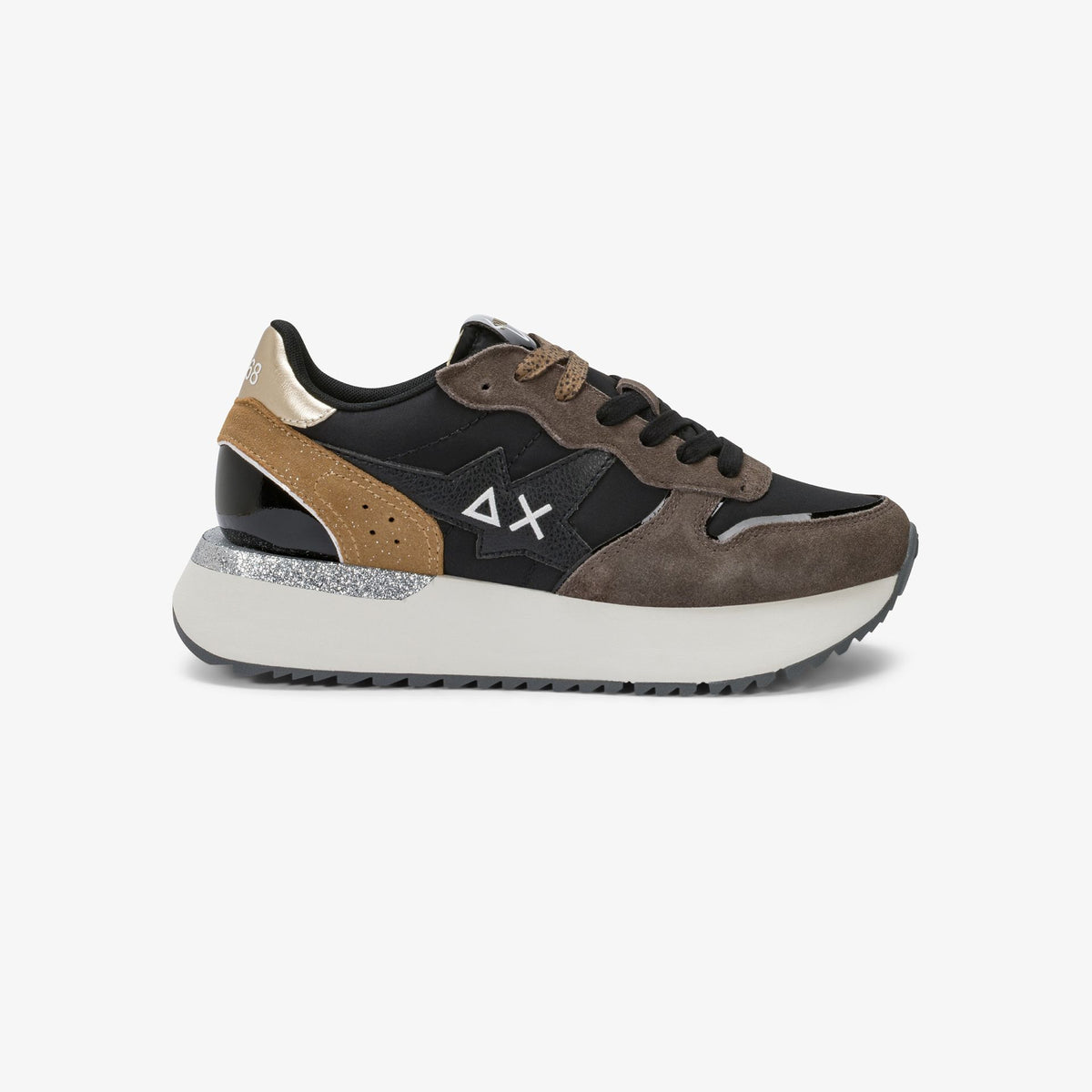 sneaker big stargirl in nylon e suede nero sun68 