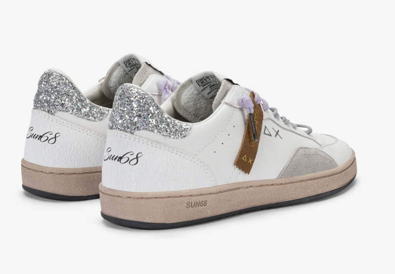 sneaker urban street in pelle con charm bianco sun68<BR/> 