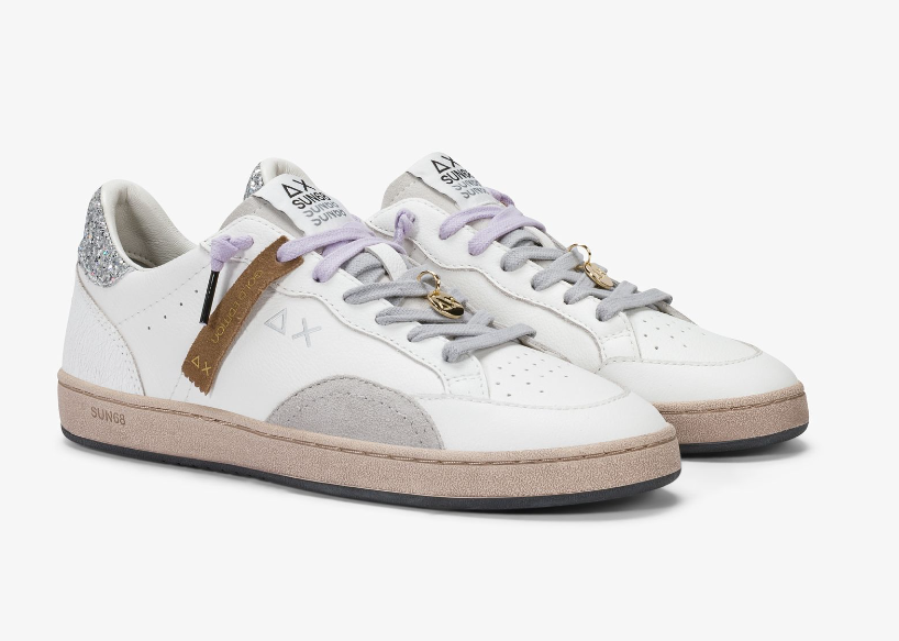 sneaker urban street in pelle con charm bianco sun68<BR/> 