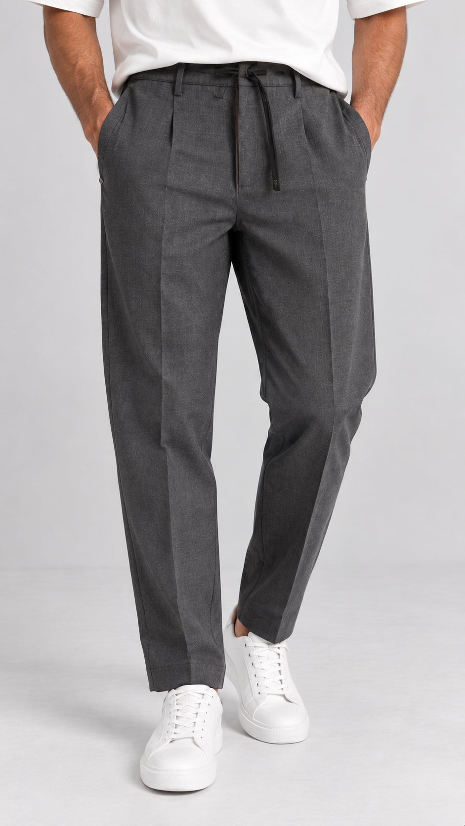 pantalone con cinturino in vita white sand 