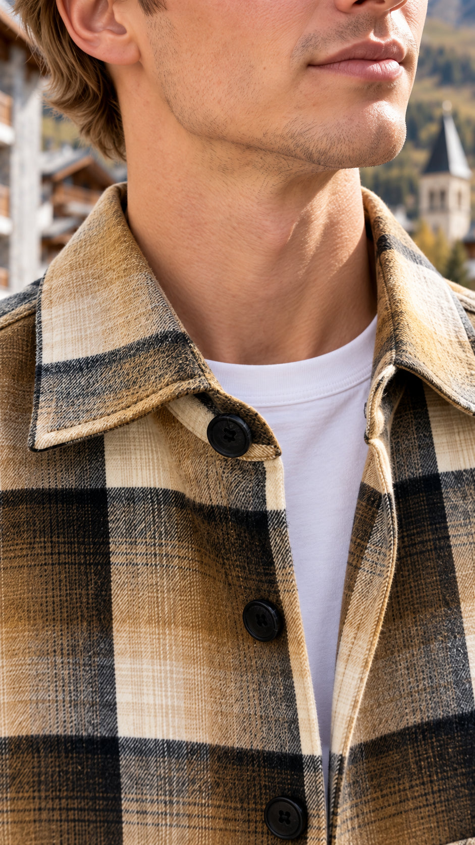 overshirt a quadri white sand 
