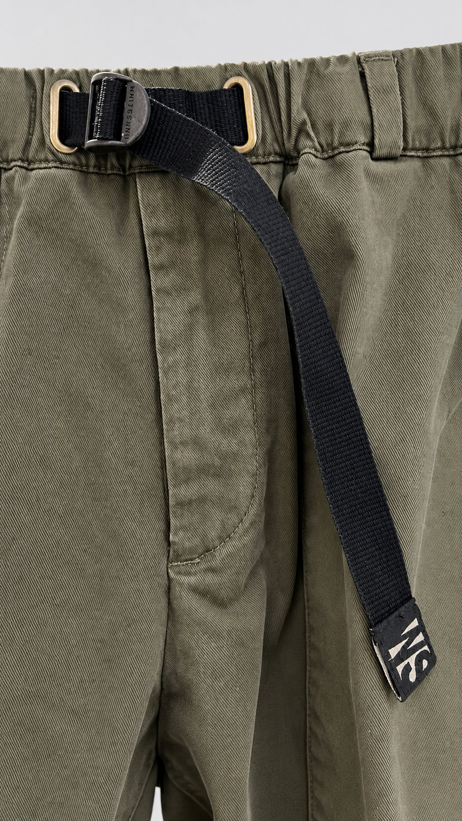 pantalone fatigue con cinturino in vita white sand 