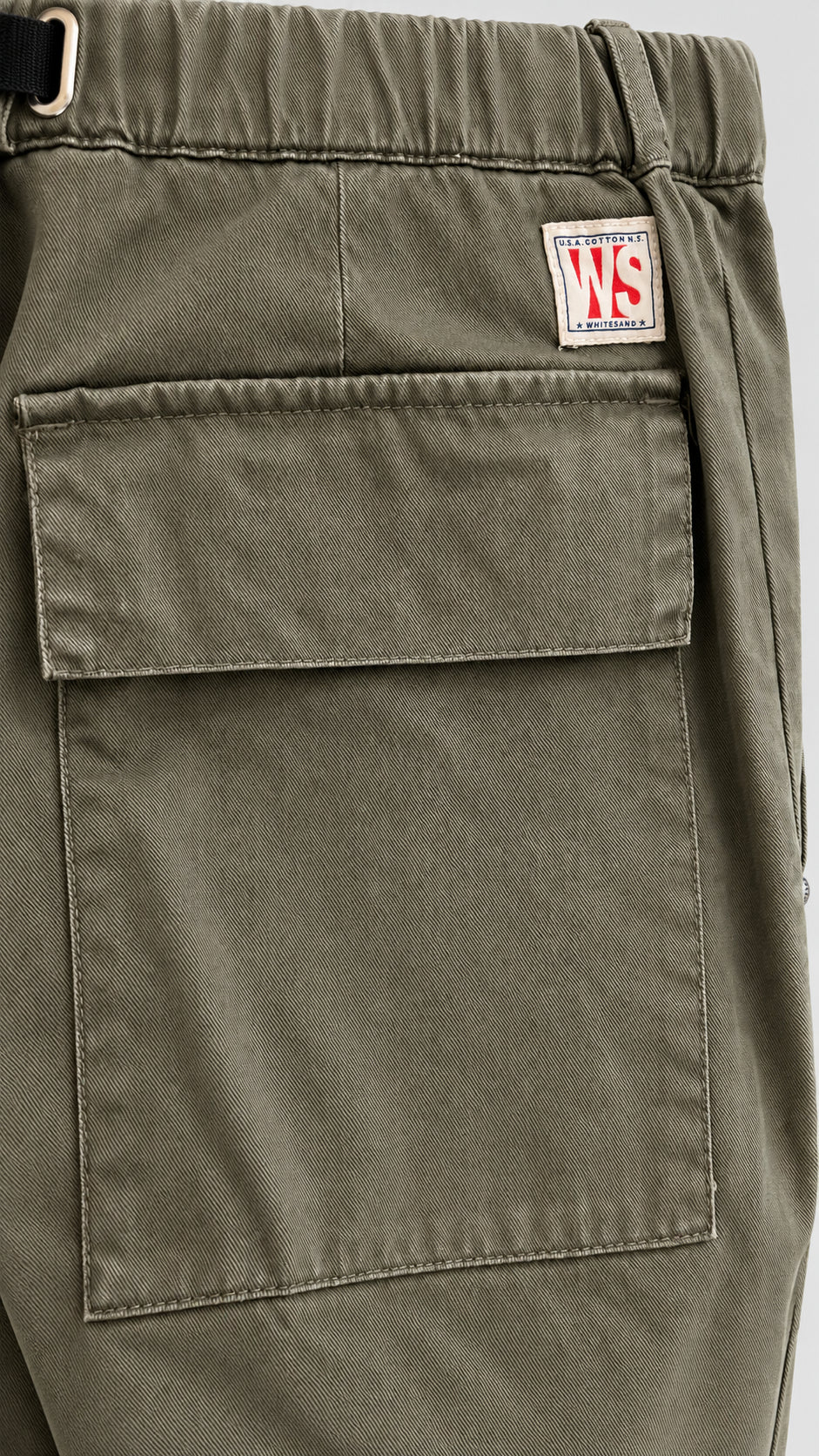 pantalone fatigue con cinturino in vita white sand 