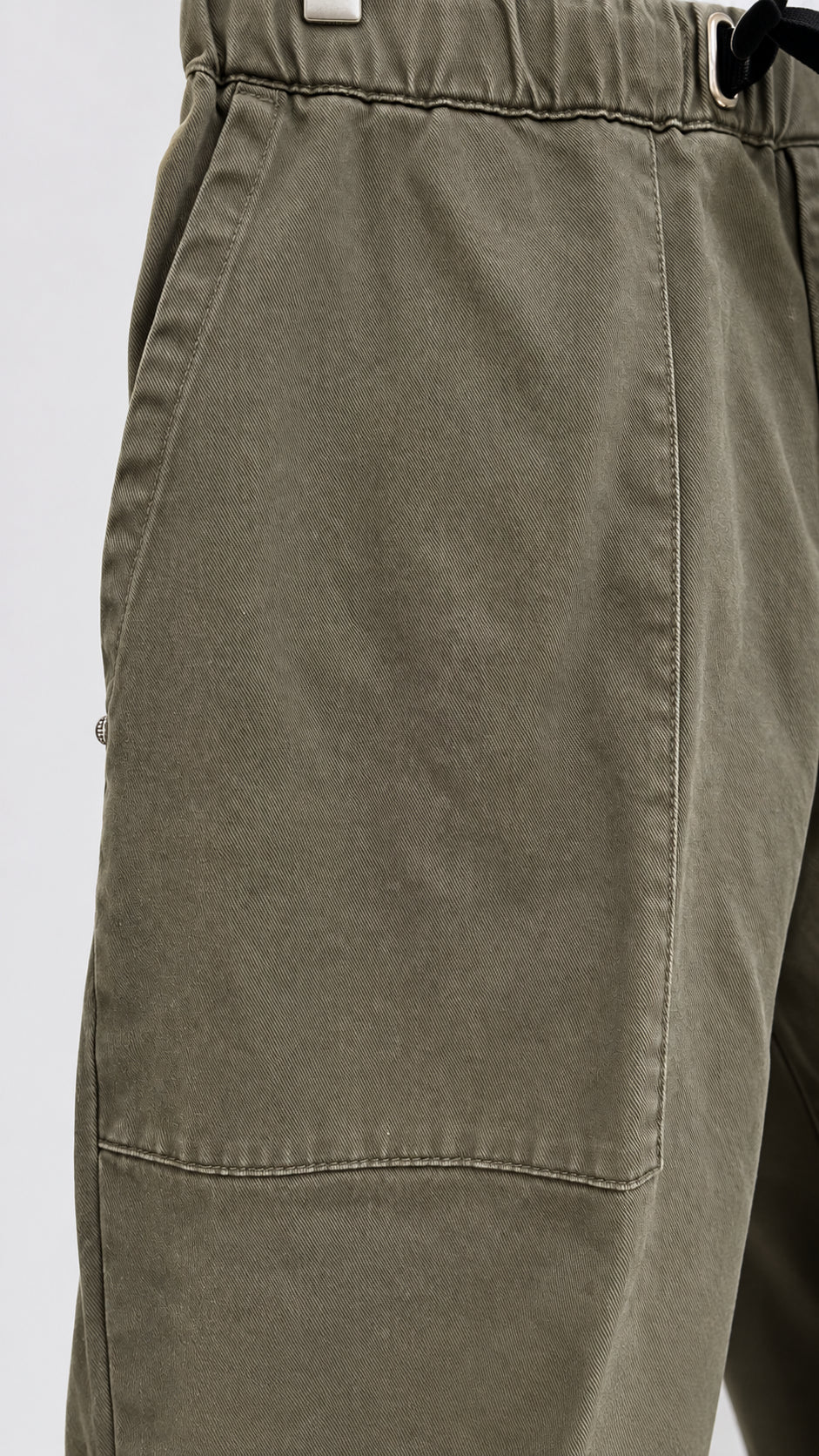 pantalone fatigue con cinturino in vita white sand 