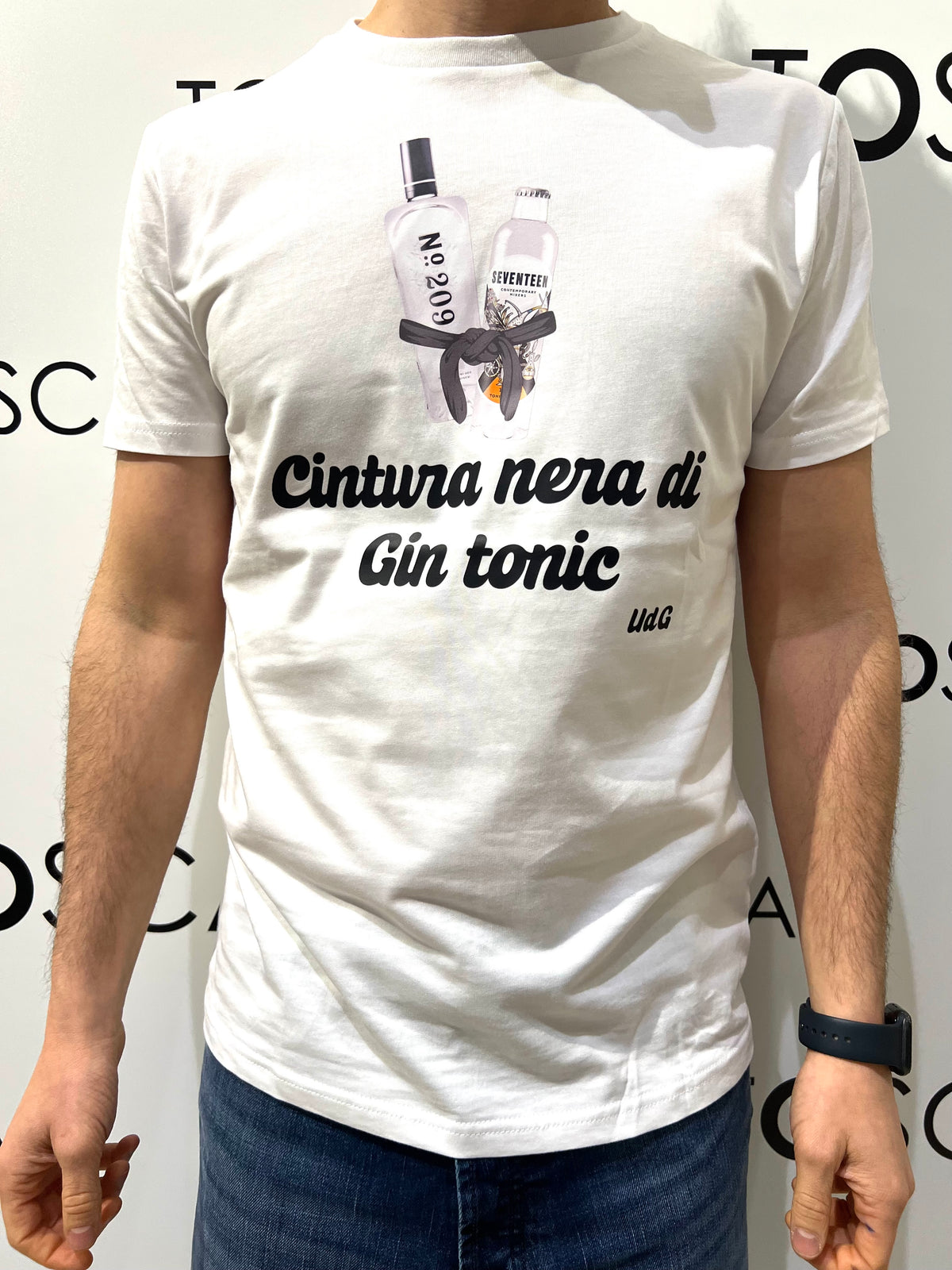 gin t-shirt cintura nera di gin tonic 