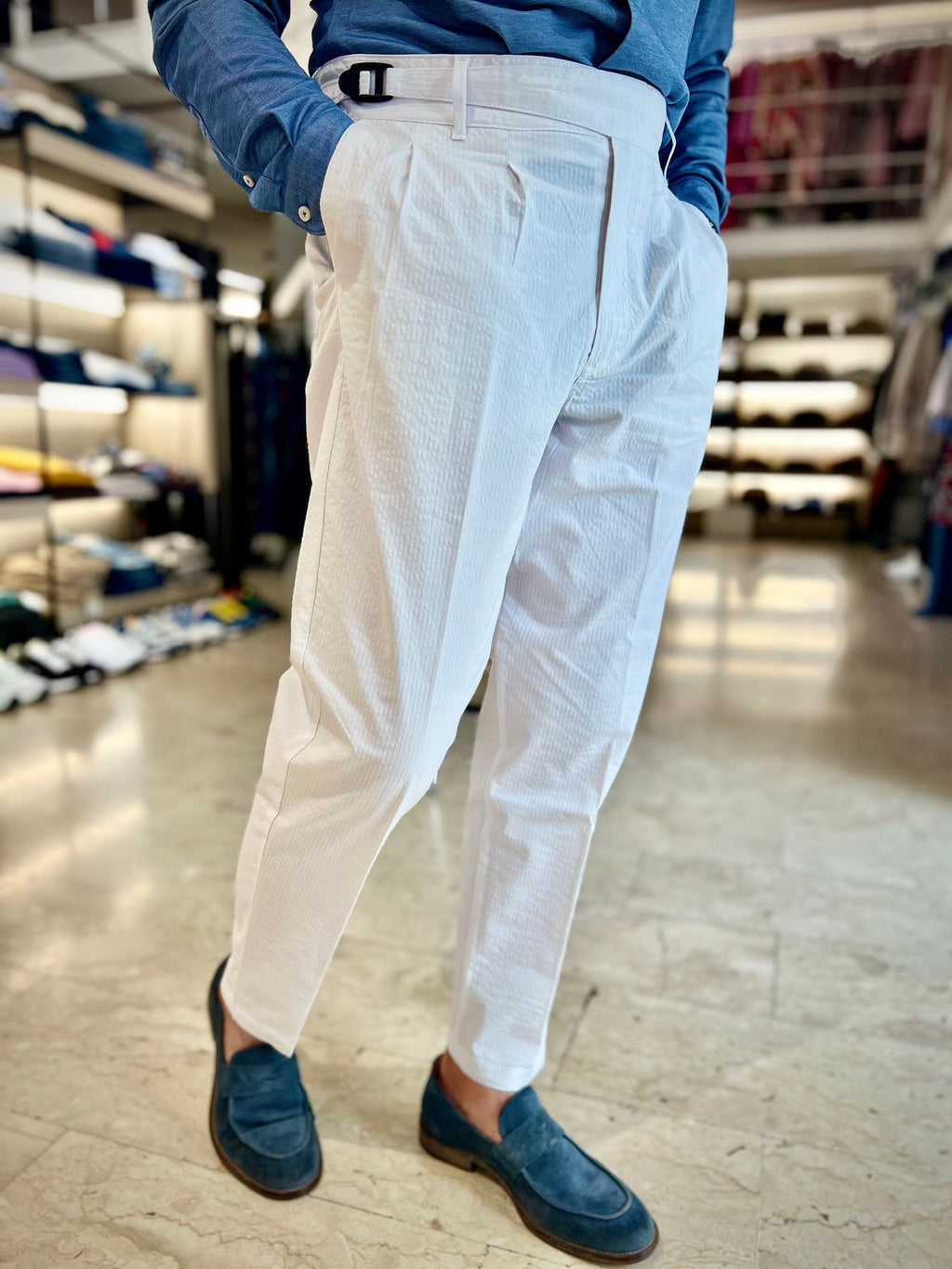 Pantaloni Con Fibbia Alessandrini