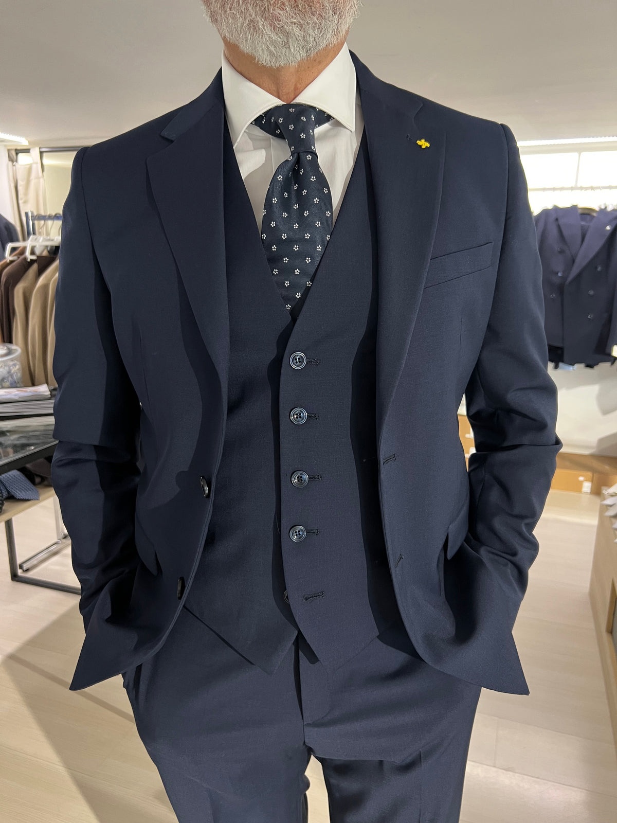 abito con gilet fresco lana alessandro gilles 