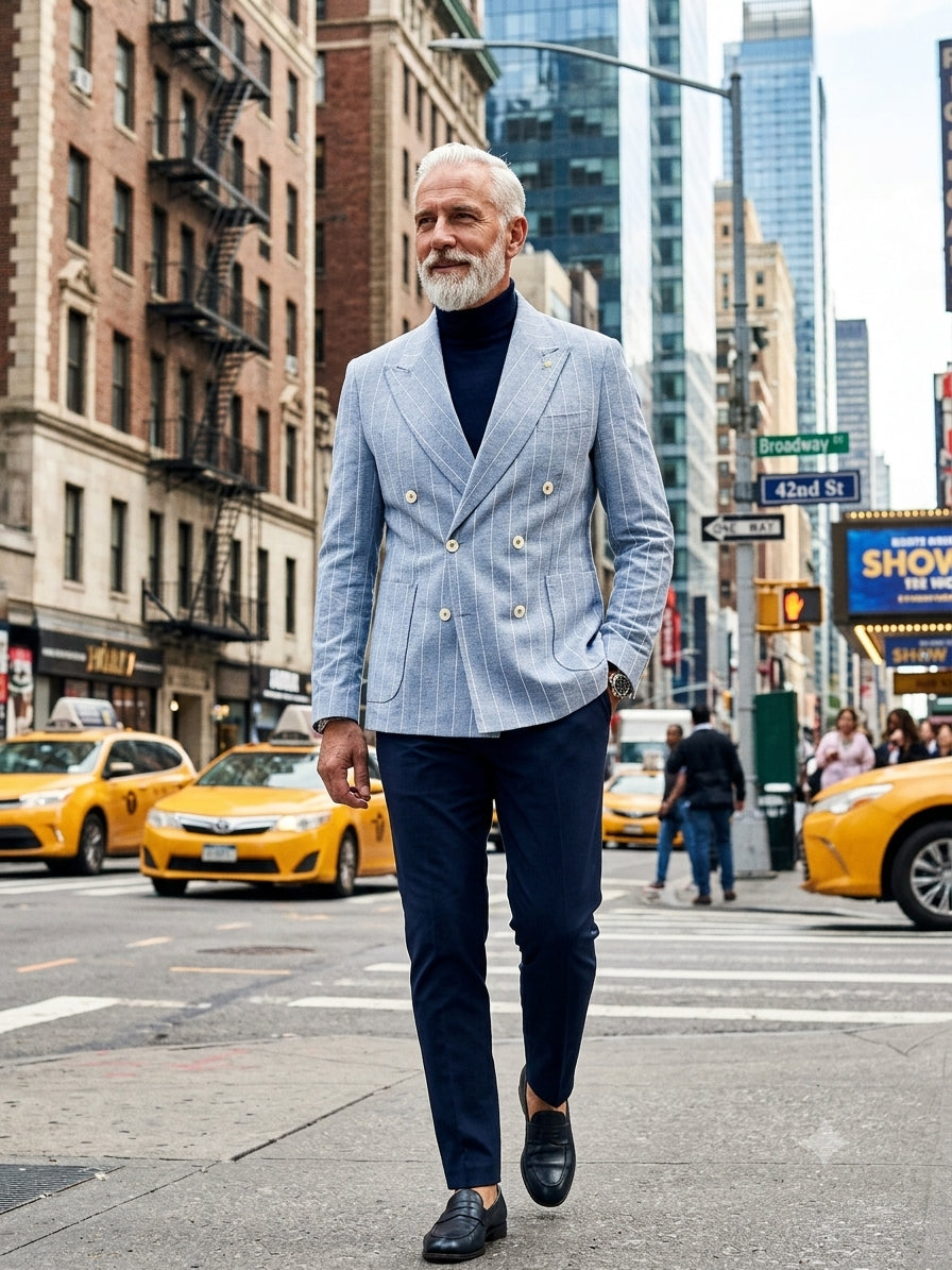 giacca monopetto alessandro gilles G740 P583 04 PE26AZZURRO/BIANCO ALESSANDRO GILLES