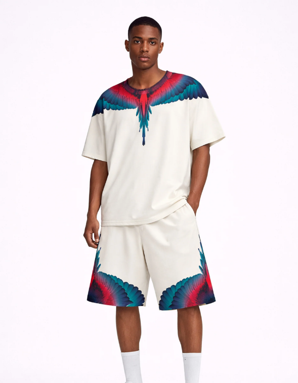 bermuda con stampa ali county of milan 6SCMMABE027OFF WHITE COUNTY OF MILAN MARCELO BURLON