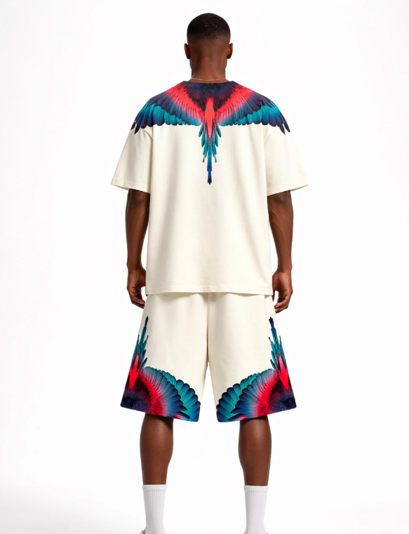bermuda con stampa ali county of milan 6SCMMABE027OFF WHITE COUNTY OF MILAN MARCELO BURLON