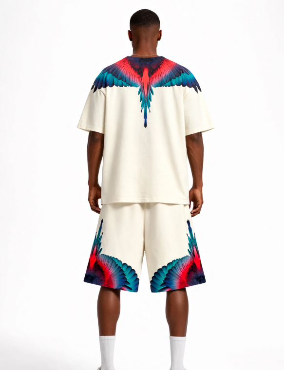 bermuda con stampa ali county of milan 6SCMMABE027OFF WHITE COUNTY OF MILAN MARCELO BURLON