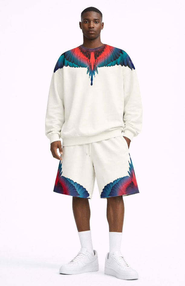 felpa girocollo con stampa ali county of milan S6CMMASW028OFF WHITE COUNTY OF MILAN MARCELO BURLON
