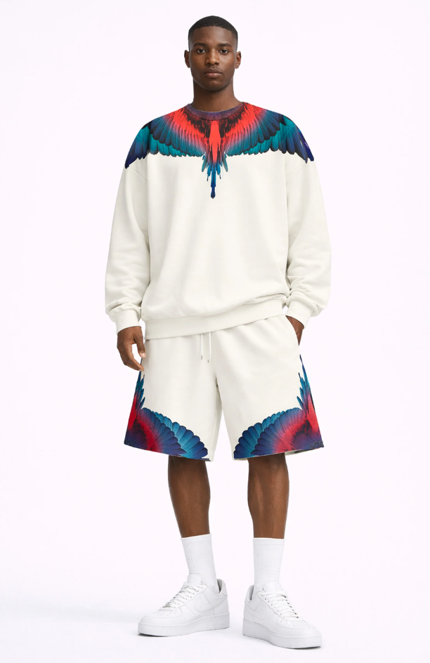 felpa girocollo con stampa ali county of milan S6CMMASW028OFF WHITE COUNTY OF MILAN MARCELO BURLON