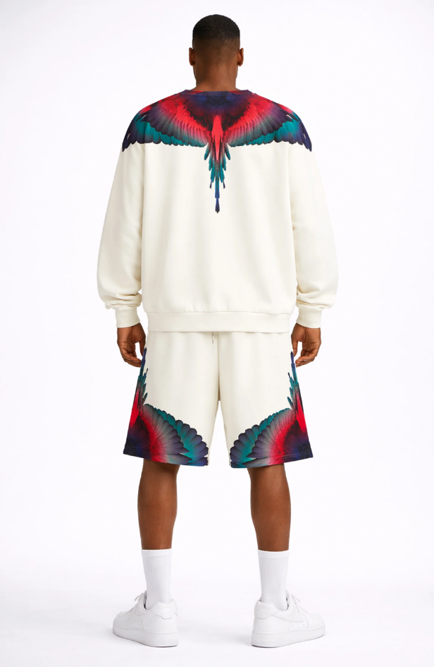 felpa girocollo con stampa ali county of milan S6CMMASW028OFF WHITE COUNTY OF MILAN MARCELO BURLON