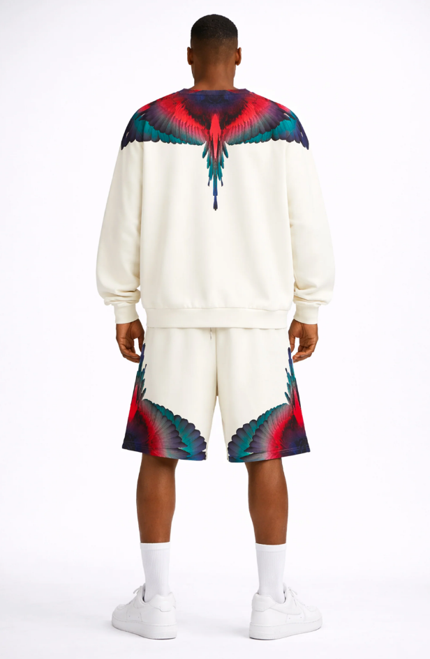 felpa girocollo con stampa ali county of milan S6CMMASW028OFF WHITE COUNTY OF MILAN MARCELO BURLON