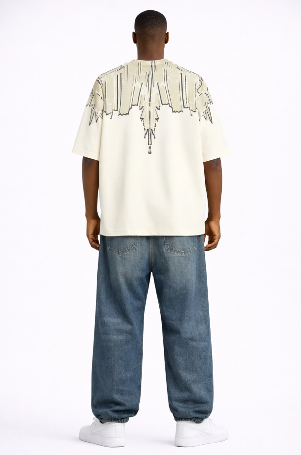 t-shirt con stampa ali county of milan S6CMMATH021OFF WHITE COUNTY OF MILAN MARCELO BURLON