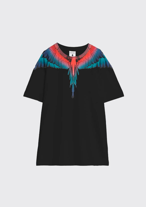 t-shirt con stampa ali county of milan S6CMMATH029BLACK COUNTY OF MILAN MARCELO BURLON