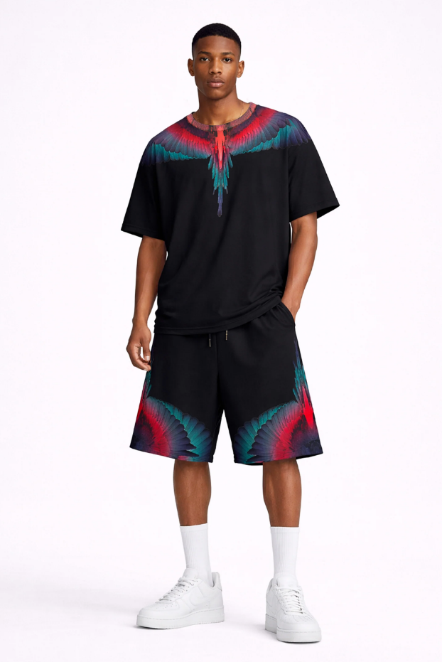 t-shirt con stampa ali county of milan S6CMMATH029BLACK COUNTY OF MILAN MARCELO BURLON