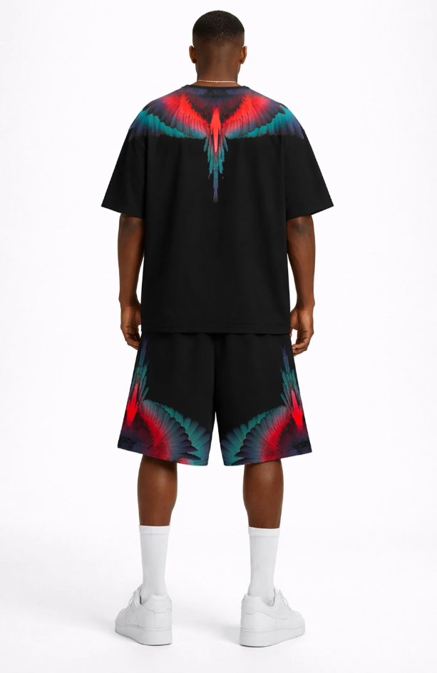 t-shirt con stampa ali county of milan S6CMMATH029BLACK COUNTY OF MILAN MARCELO BURLON