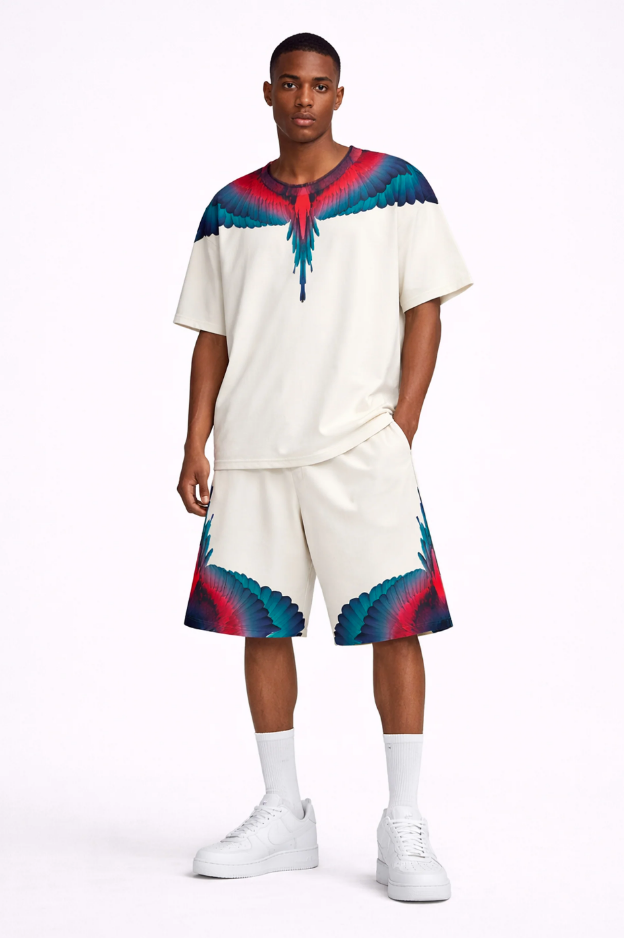 t-shirt con stampa ali county of milan S6CMMATH029OFF WHITE COUNTY OF MILAN MARCELO BURLON