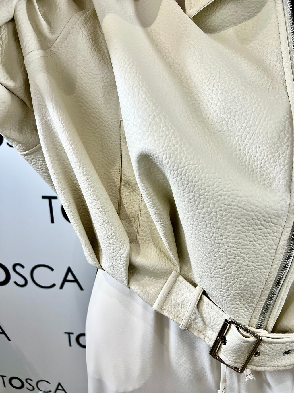 bomber ecopelle con fibbia kontatto 