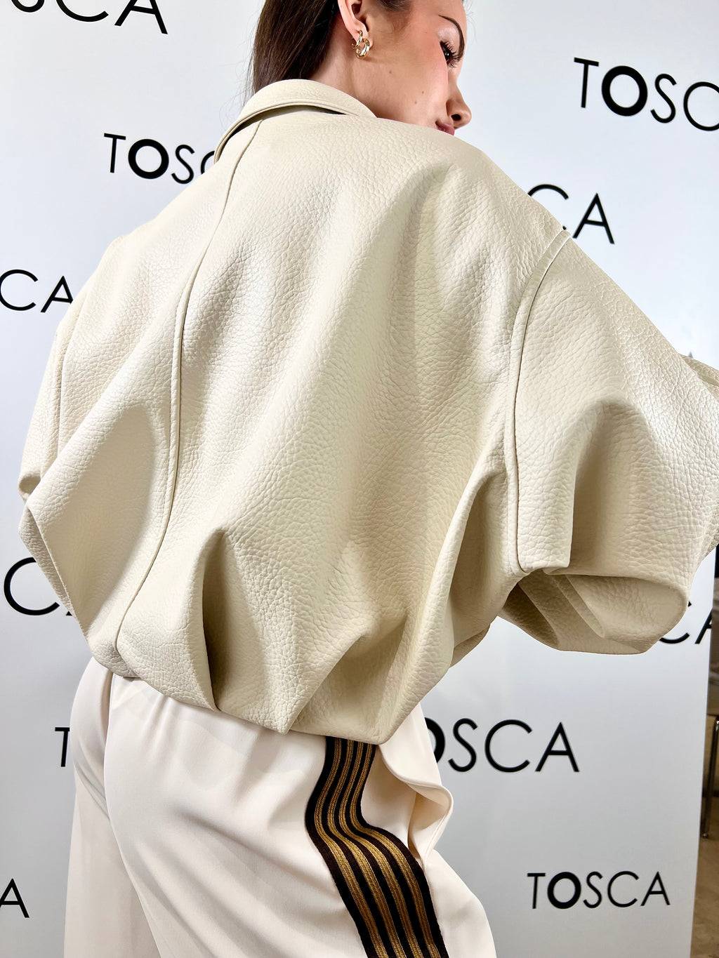 bomber ecopelle con fibbia kontatto 