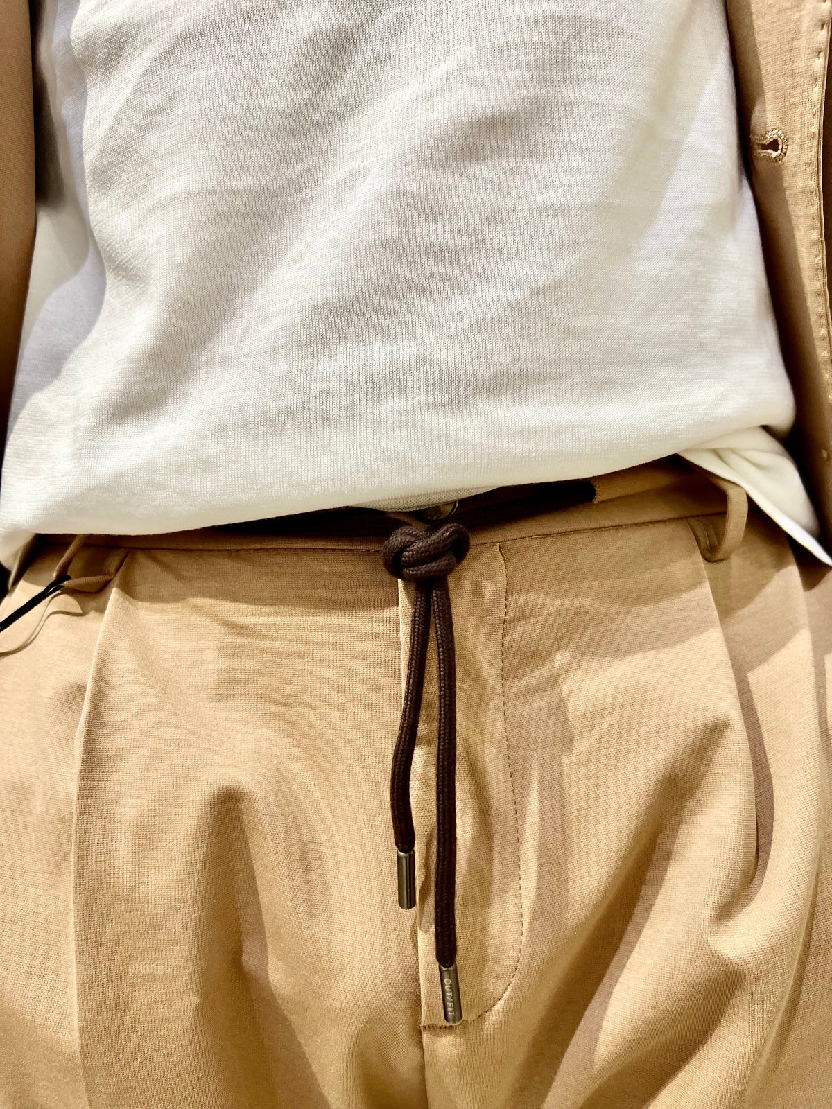 pantaloni con coulissein punto milanoi outfit OUPL0001 LUCCELLOCAMMELLO OUTFIT