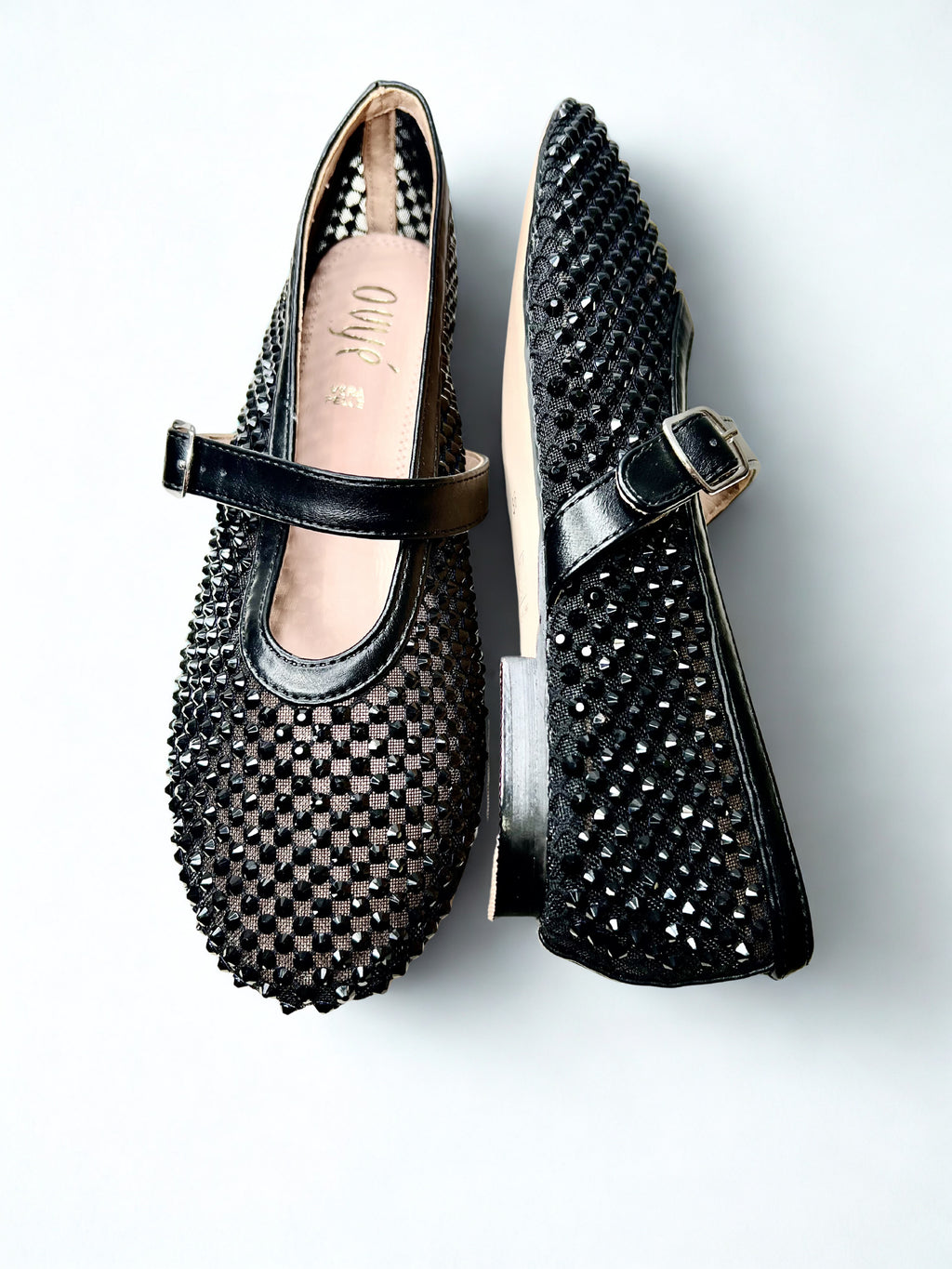 ballerine con strass GD398NERO OVYÈ