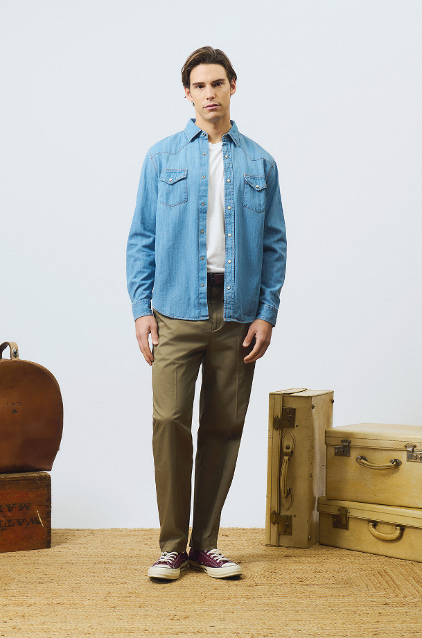 camicia in jeans shirt martin man denim sky stone 