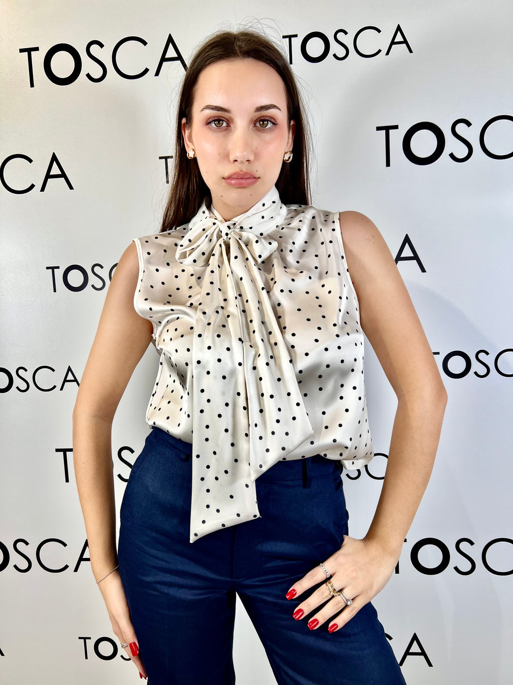 top smanicato con collo alto e micro motivo silvian heach 