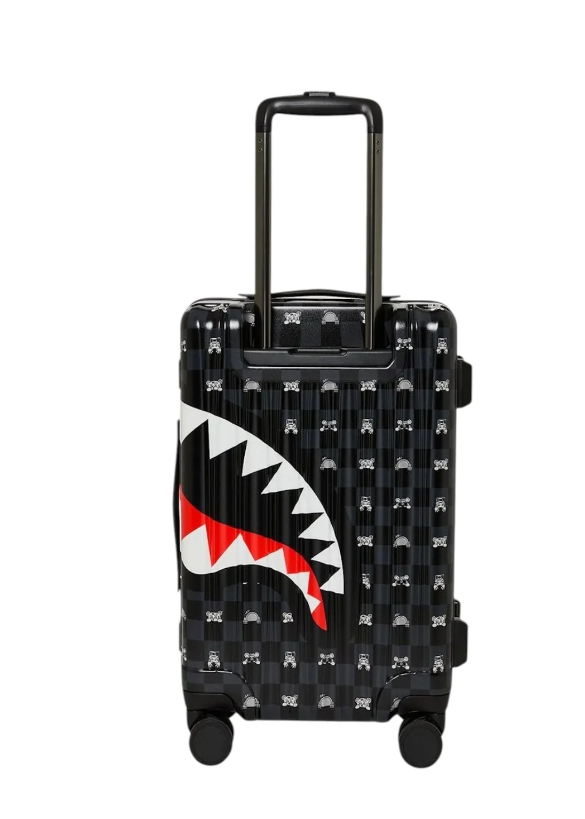 trolley gray peeking character check carry-on luggage sprayground 