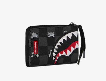 portafoglio gray peeking character check wallet sprayground 