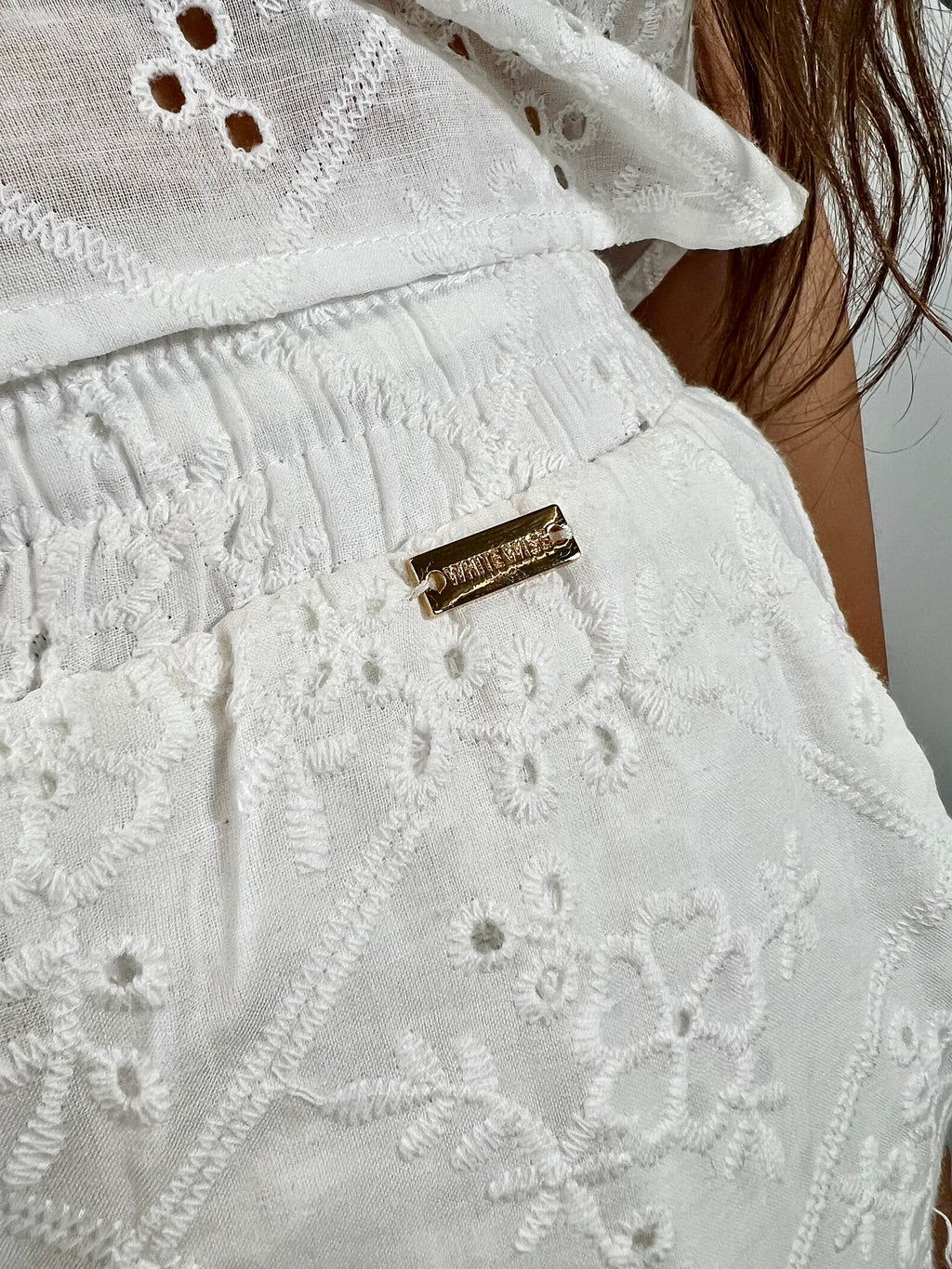 pantaloni con coulisse sangallo white wise 