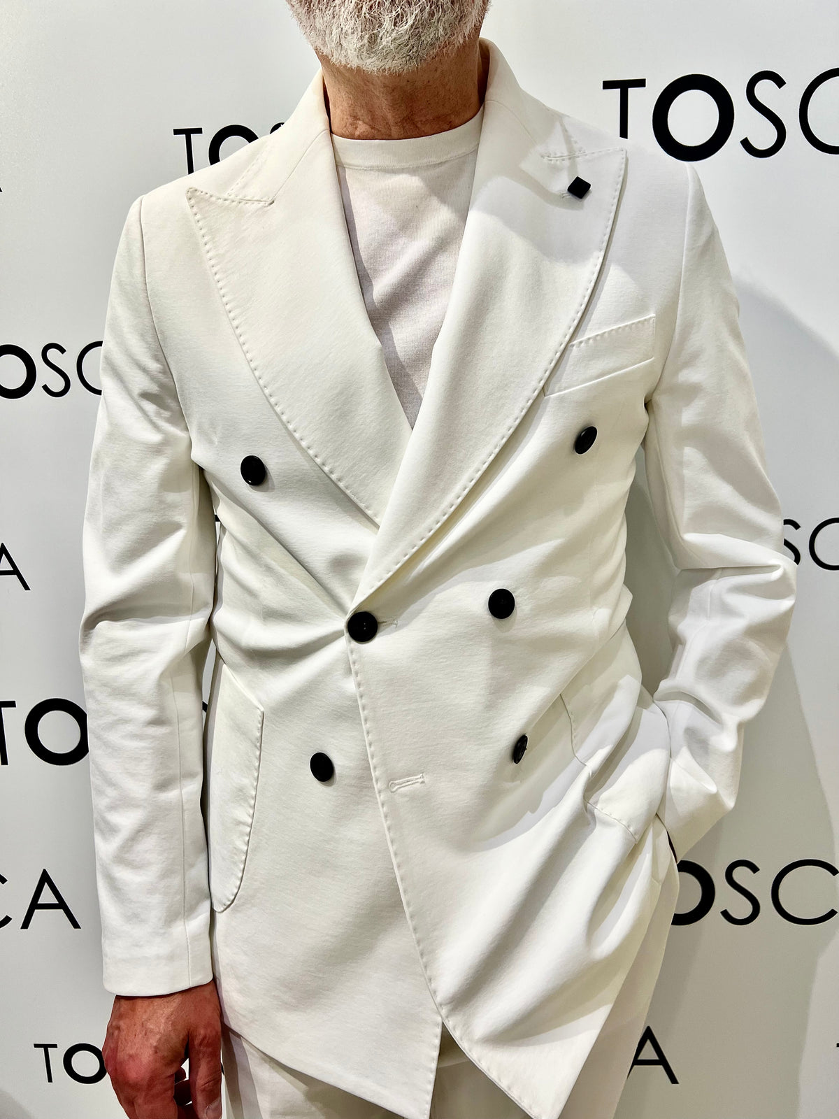 Giacca Doppiopetto in punto milano  Outfit S2S5CT00G003BIANCO OUTFIT