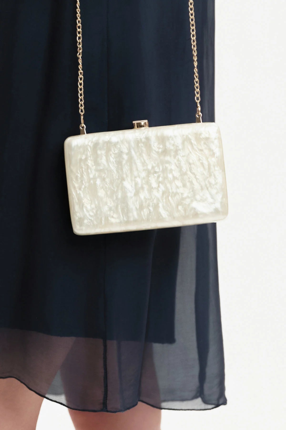 White Wise BLAIR - CLUTCH RIGIDA MADREPERLA - WB31004