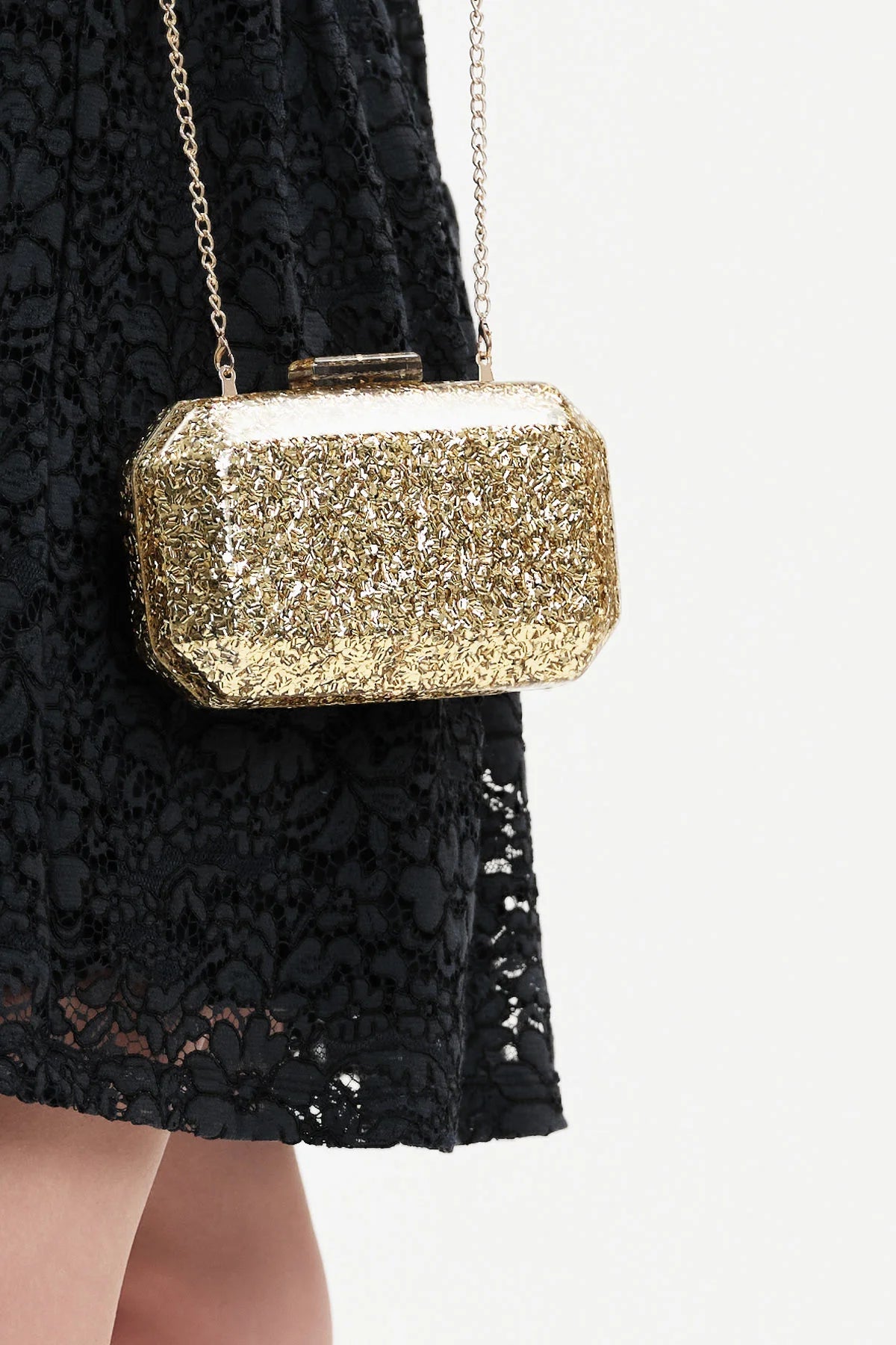 White Wise SERENA - CLUTCH RIGIDA GLITTERATA - WB31005