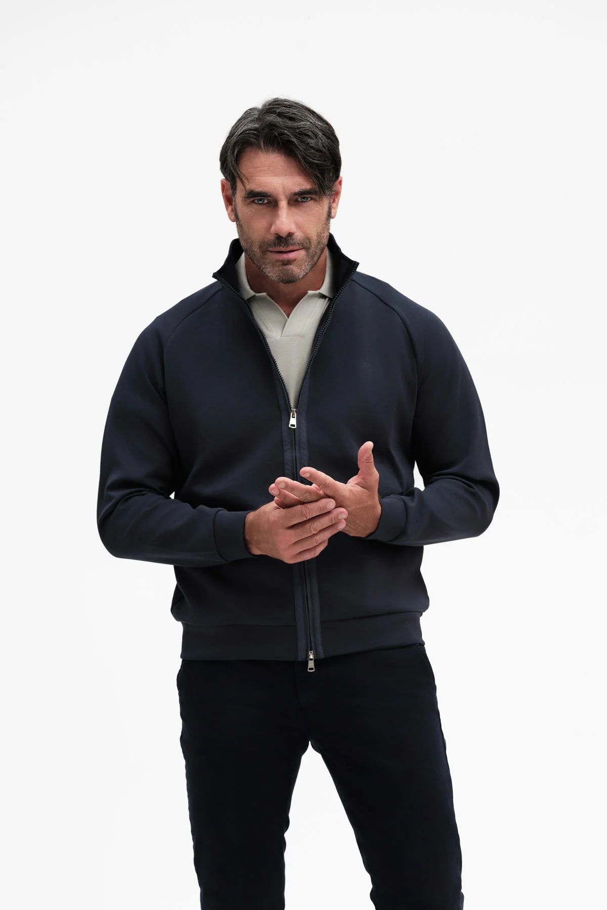 White Wise FELPA CON ZIP E PISTAGNA - WU31151