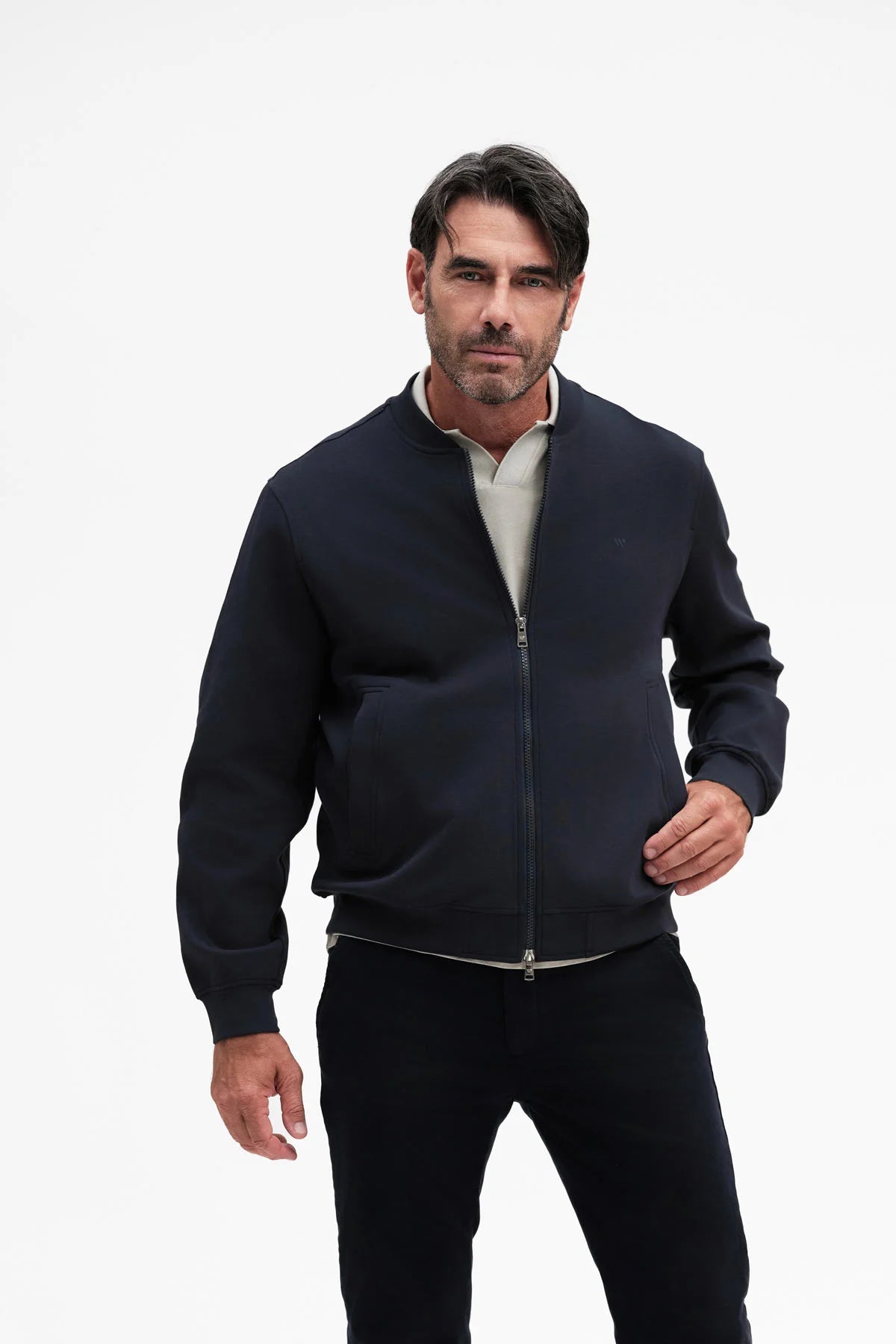 White Wise BOMBER IN FELPA - WU31154